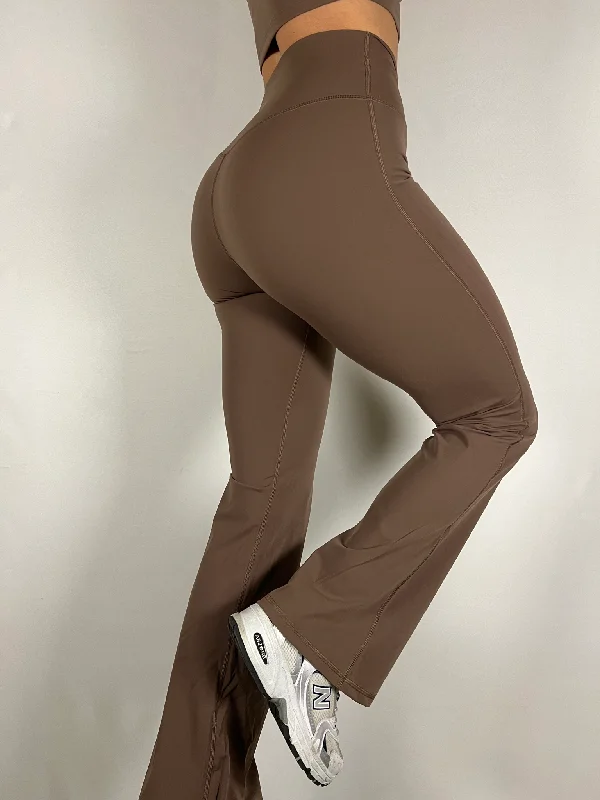 Tall Flared ActiveLux pants-Mocha Brown Gym