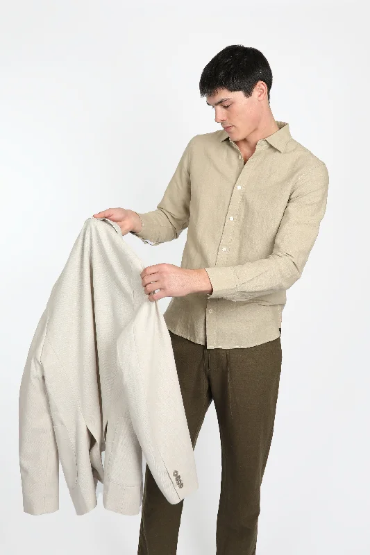 Relaxed Fit Pebble Linen Shirt French