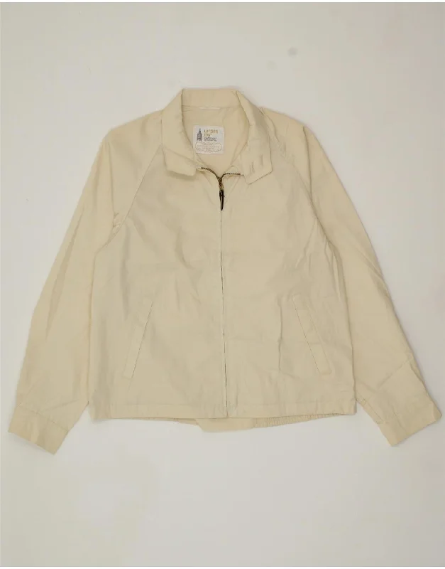 LONDON FOG Womens Bomber Jacket IT 40 Small Beige Polyester Monochromatic Office Style LONDON FOG Womens Bomber Jacket IT 40 Small Beige Polyester Monochromatic Office Style