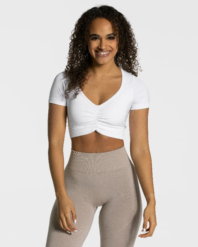 Focus Crop Top "Weiß" Sharp Women's Italian