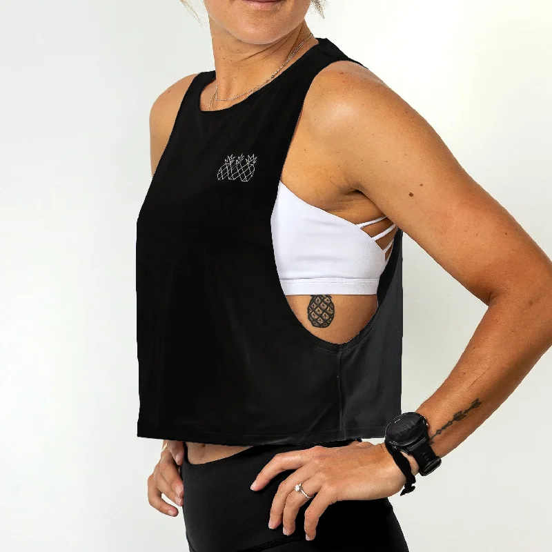 Women's Muscle Tank Crop | Black Modern Women's Tech