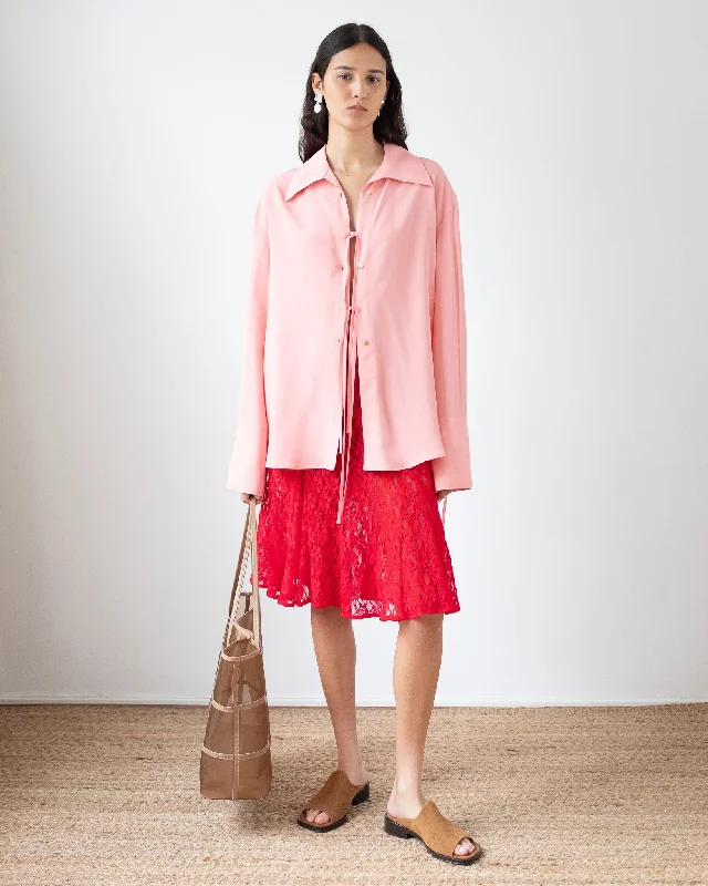 Saskia Shirt Crepe Viscose Pink Trendy Women's Oversized