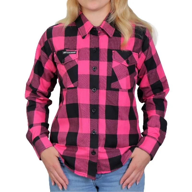 Hot Leathers FLL3005 Women's Black and Pink Long Sleeve Flannel Monochromatic All - in - one