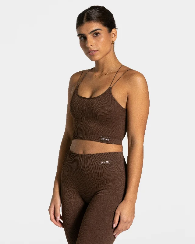 Elegant Strap Top "Dunkelbraun" Trendy Women's Oversized