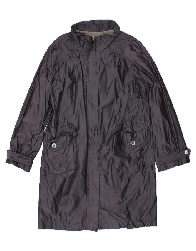 JIGSAW Womens Raincoat UK 14 Medium Navy Blue Polyester Practical Women's Multi - 