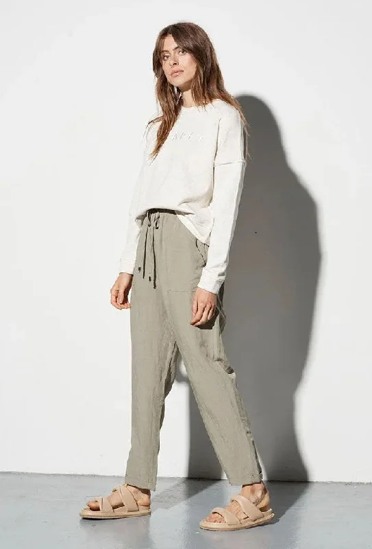 Staple the Label Thalia Drawstring Pant in Sage Refined Women's Hand - crafted