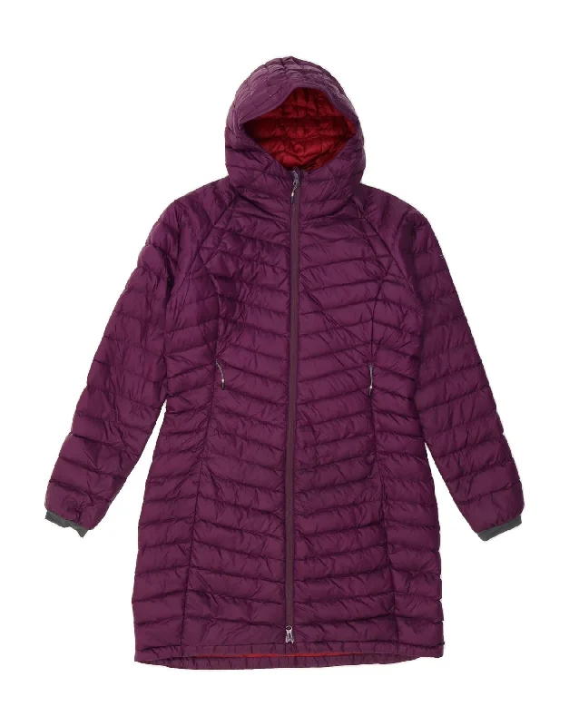 VINTAGE Womens Hooded Padded Coat UK 12 Medium Purple Polyamide Classic Women's Tweed VINTAGE Womens Hooded Padded Coat UK 12 Medium Purple Polyamide Classic Women's Tweed
