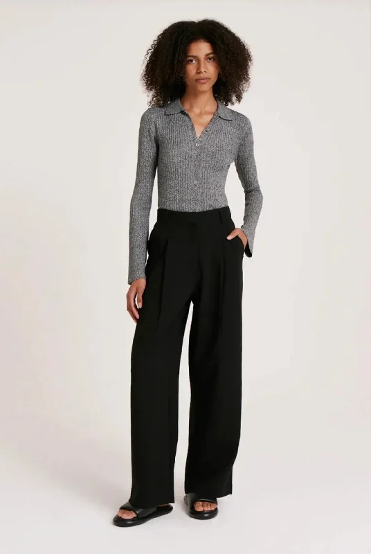 Nude Lucy Manon Tailored Pant in Black Artistic Women's Hand - painted