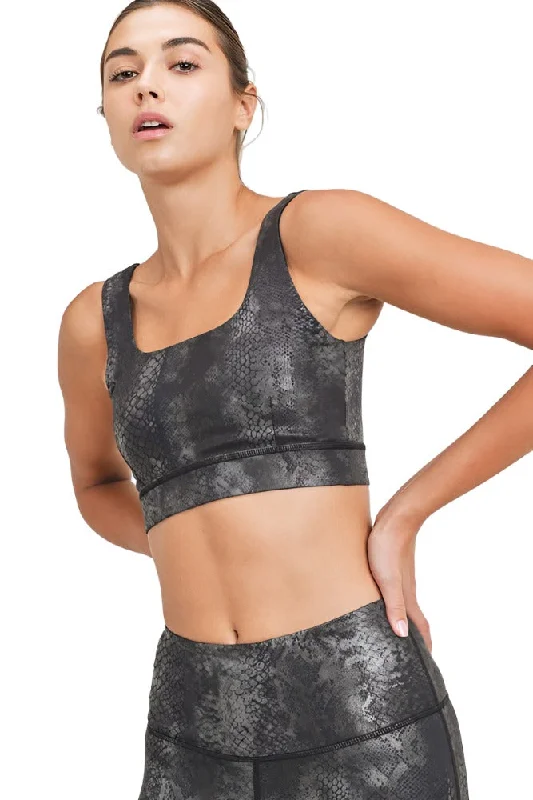 Mono B Snake Foil Print Bra AT3009 Geometric
