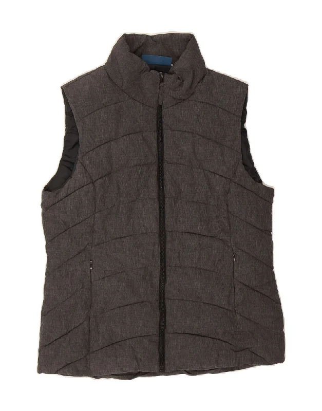 MOUNTAIN WAREHOUSE Womens Padded Gilet UK 12 Medium Grey Nylon European