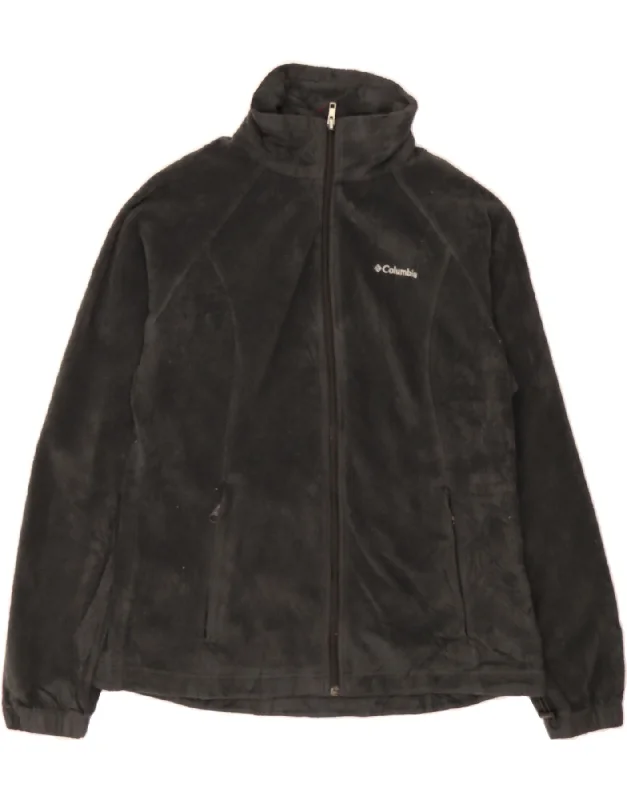 COLUMBIA Womens Fleece Jacket UK 16 Large Black Polyester French