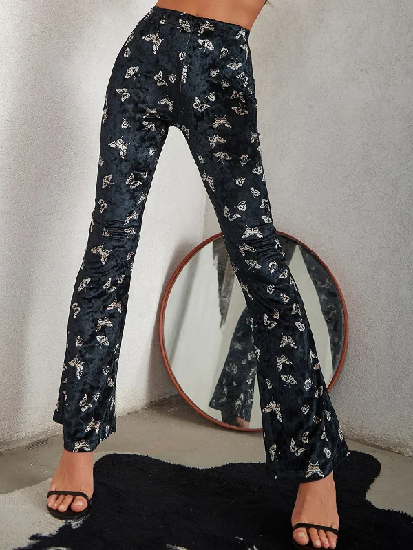 Casual All Over Print High Waist Long Women Pants European