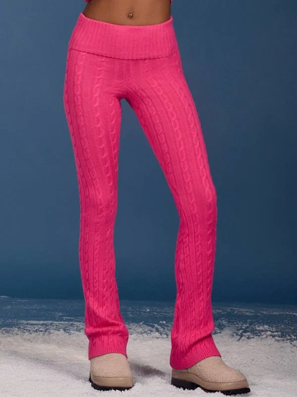 ZASUWA Female Fleece Flare Hip-Lift Pants Compression