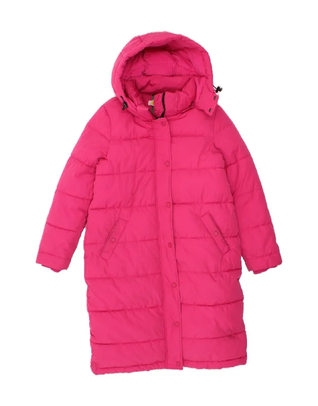 BODEN Womens Hooded Padded Coat UK 12 Medium Pink Polyester performance