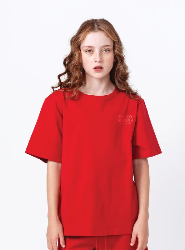 Kids U Logo Baggy Tee Red Artistic Women's Avant - 