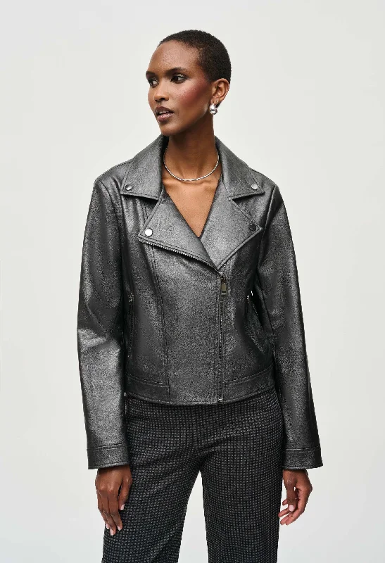Leather Zipper Jacket Sporty Women's Tennis