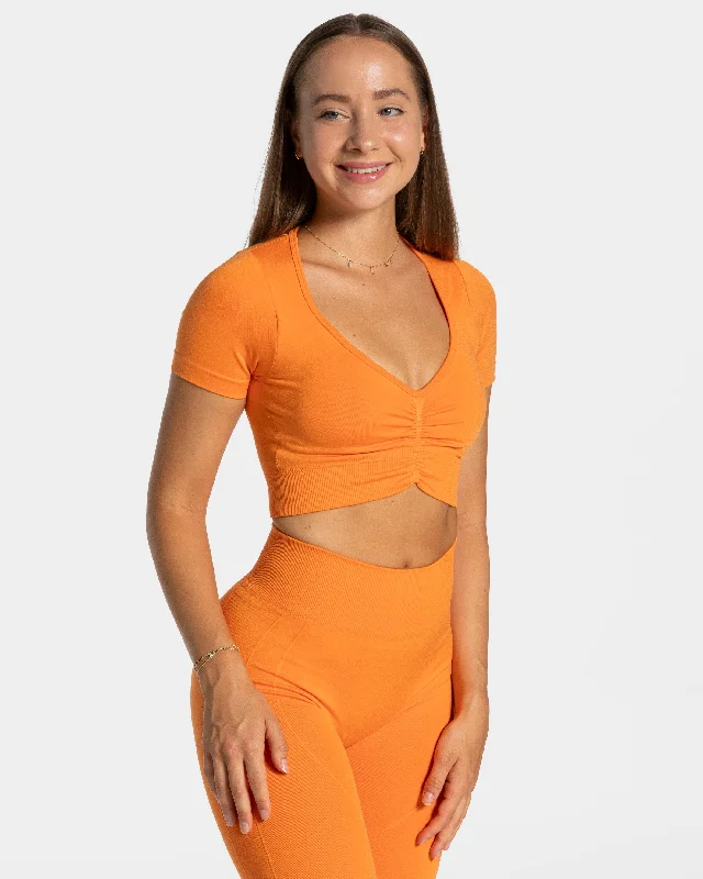 Focus Crop Top "Orange" Classic Women's Tweed