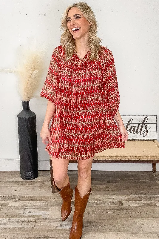 Red and Orange Boho Print Dress purpose