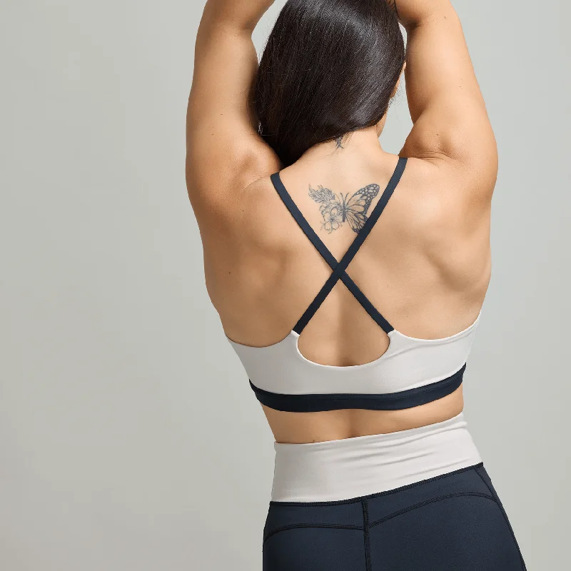 CLQ Flex Bonded Yoga Bra - Black and Bone performance