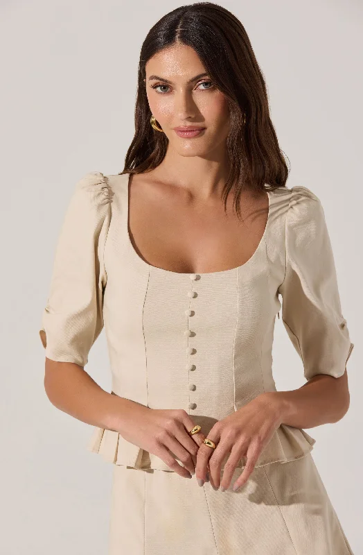 Pleated waist top Compression