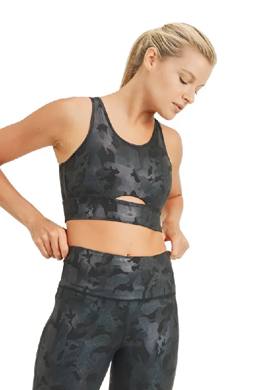 Mono B Metallic Camo Bra Top AT3038 and Plus Refined Women's Velvet