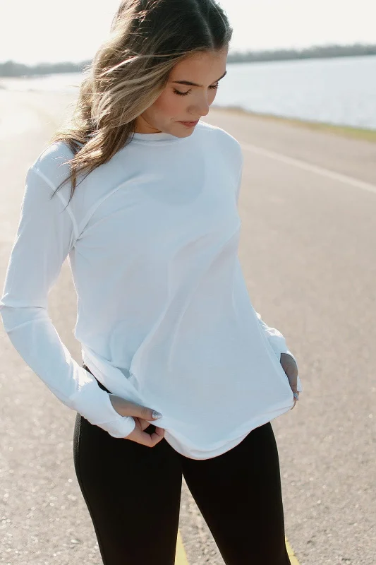White Ultra Soft Long Sleeve Top Cashmere