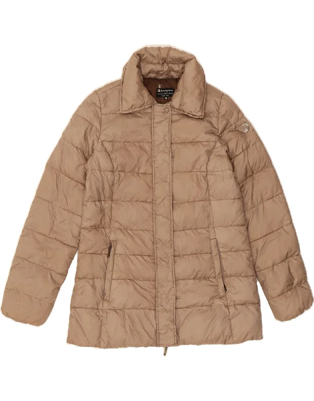 CHAMPION Womens Padded Jacket IT 40 Small Beige Polyamide Country