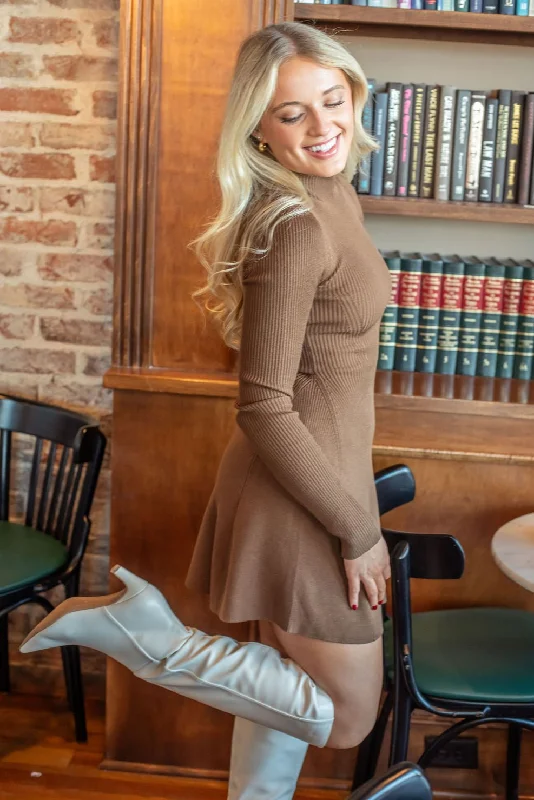 London Knit Mini Dress Cozy Women's Sherpa - lined