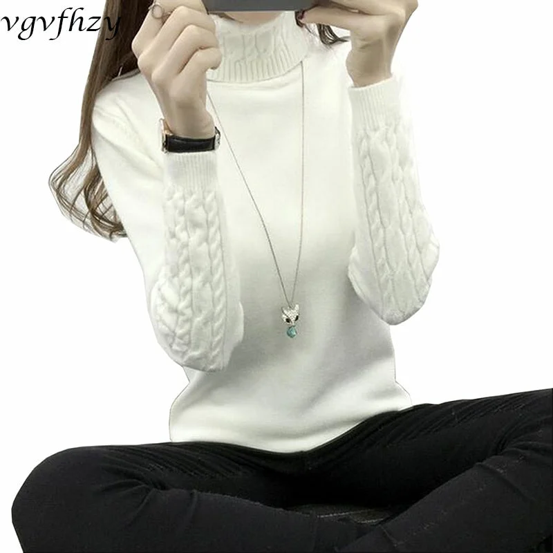Women Turtleneck Winter Sweater Gym
