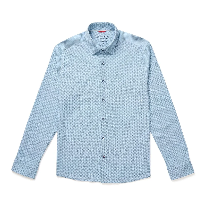 Blue Hourglass Geo Print Drytouch Shirt Youthful Women's Pop