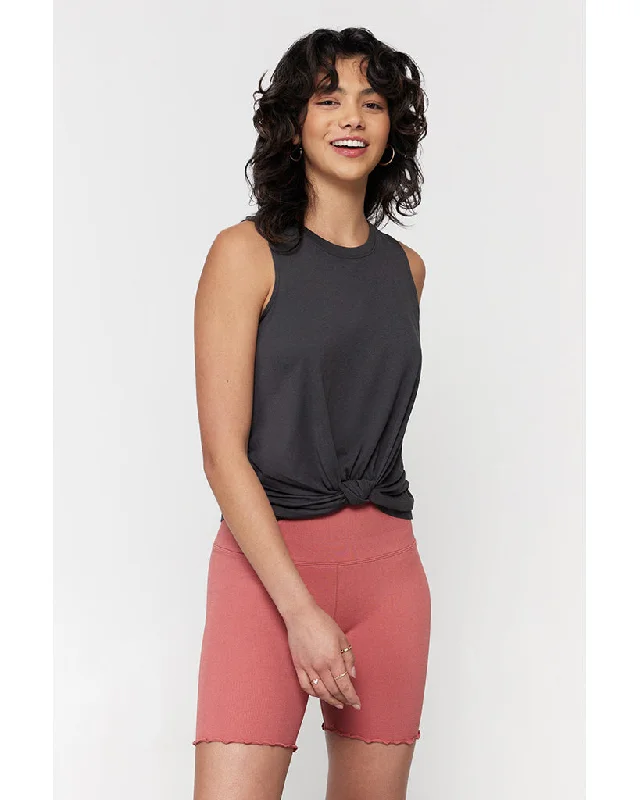 Spiritual Gangster Knotted Muscle Tank - FA20411035 - Womens - Vintage Black Modern Women's Spiritual Gangster Knotted Muscle Tank - FA20411035 - Womens - Vintage Black Modern Women's