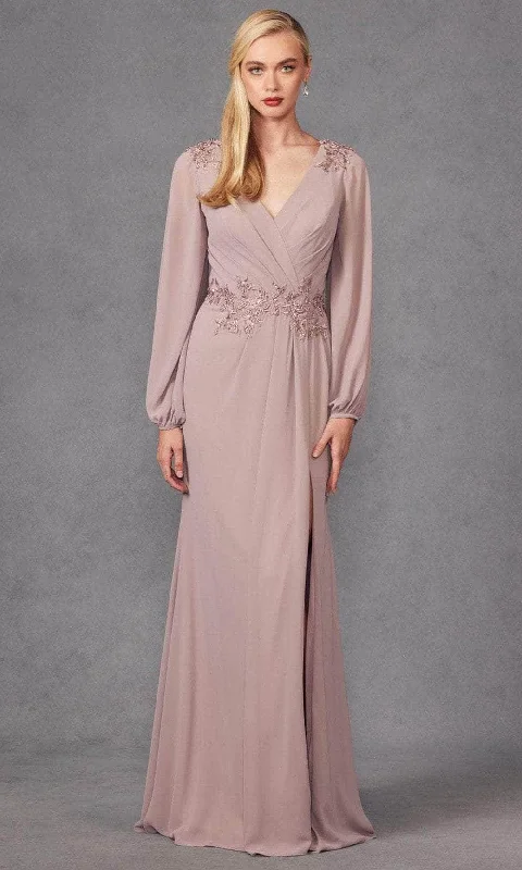 Juliet Dresses JTM16A - Embroidered Long Sleeve Prom Dress Sophisticated Women's 