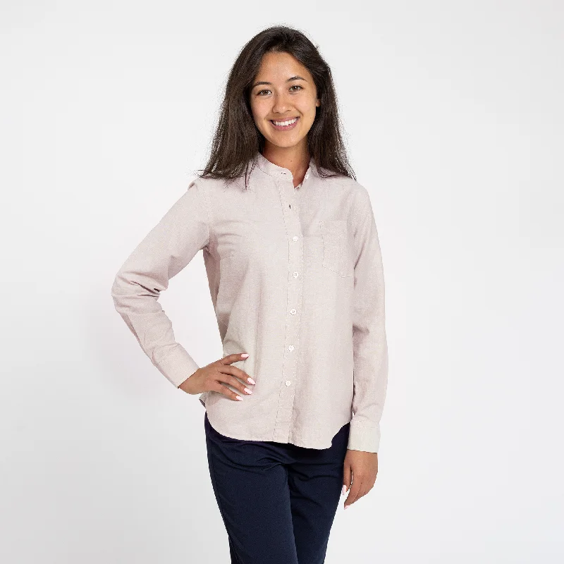 Women's Wheat Banded Collar Service Oxford Sharp Women's Italian