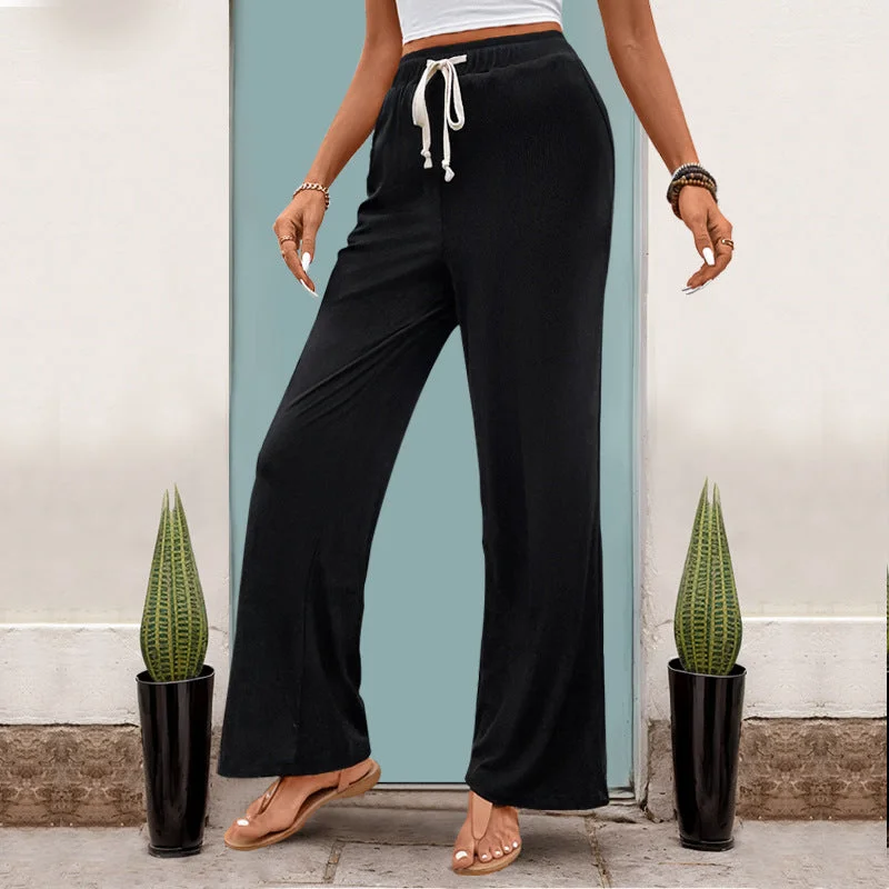 Summer High Waist Straight Black Casual Pants Wholesale Womens Clothing N3824050700005 Streetwear Style for Summer High Waist Straight Black Casual Pants Wholesale Womens Clothing N3824050700005 Streetwear Style for