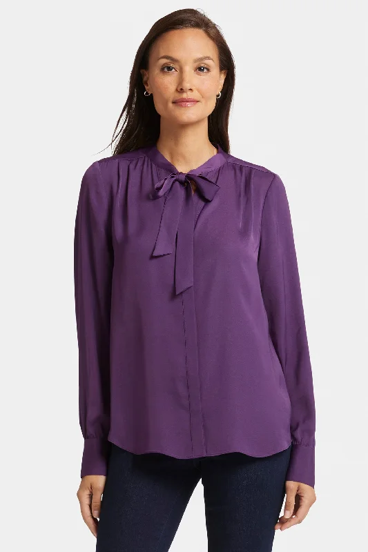 Tie-Neck Blouse - Grape Royale Monochromatic All - in - one