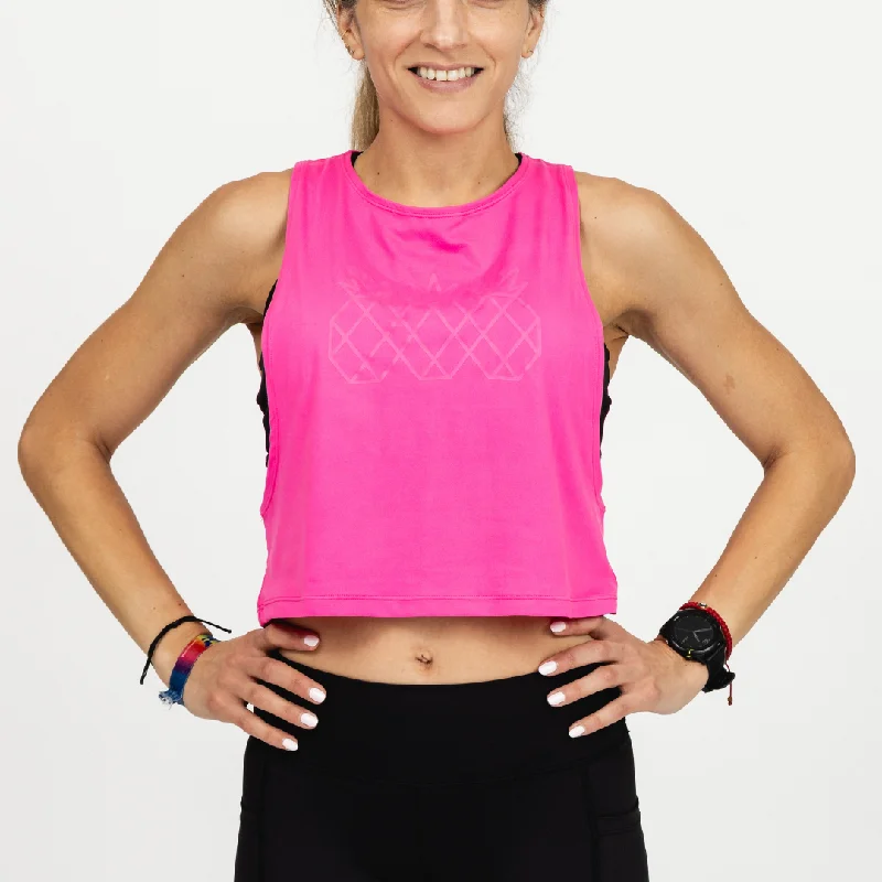 Women's Muscle Tank Crop | Hot Pink & Pink Casual Women's Loose - fitting