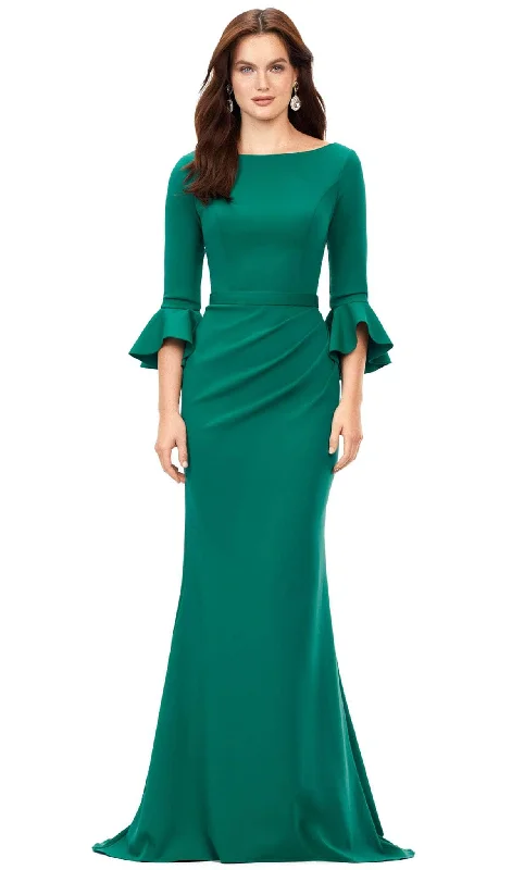 Ashley Lauren 11325 - Flutter Sleeves Bateau Neck Evening Dress Vintage Women's 1970S 