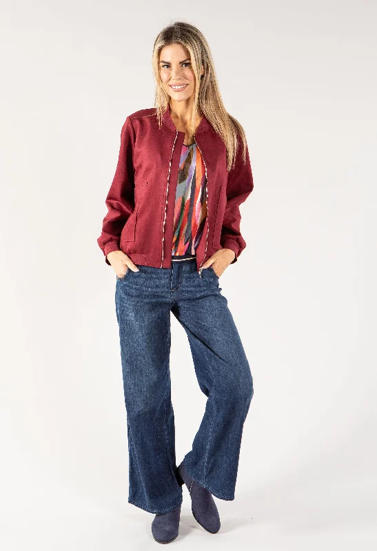 Suedette Bomber Jacket Elegant Women's 