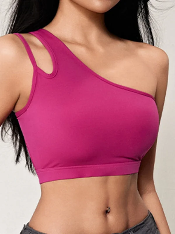 ZASUWA Female Tailoring Hollow Out Sports Bras Classic Women's Pin - striped