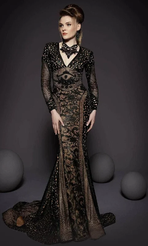 MNM Couture 2468 - Edgy-Style Laced Evening Gown Luxurious Women's High -  end