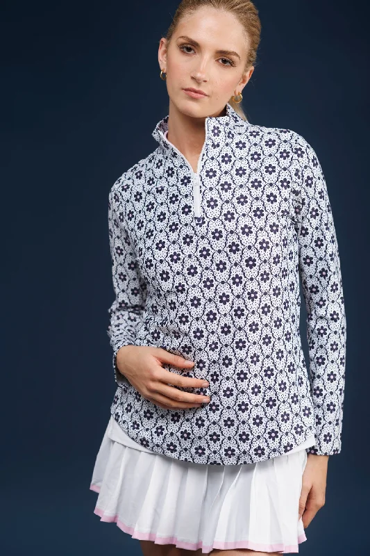 The Ava 1/4 Zip - Indigo Wallflower Streetwear Style for 