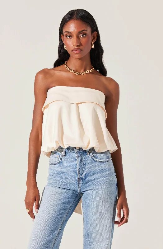 Khloe Strapless Bow Back Top Country