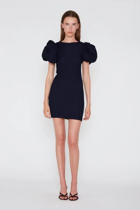 Rotate Birger Christensen Navy Mini Dress Classic Women's Tweed