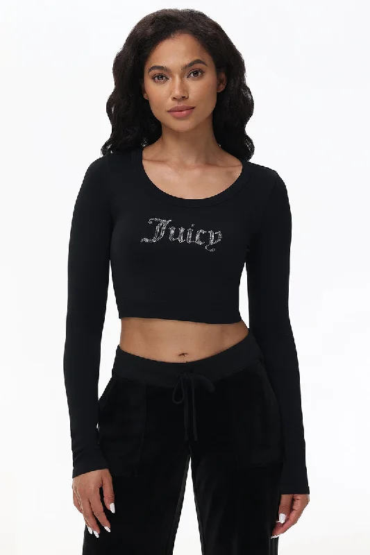 Cropped Long Sleeve Baby Tee Trendy Women's 