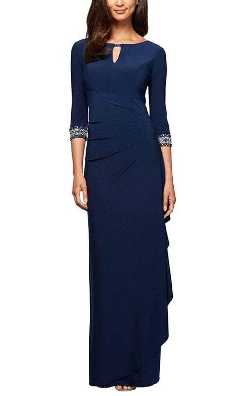 Alex Evenings - 1351416 Quarter Sleeved Long Dress Elegant Women's Formal 
