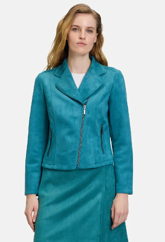 Velour Biker Style Jacket Sleek Women's 