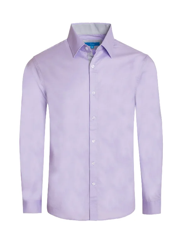 Long sleeve, Cotton-Stretch Shirt in Lavander Refined Women's 