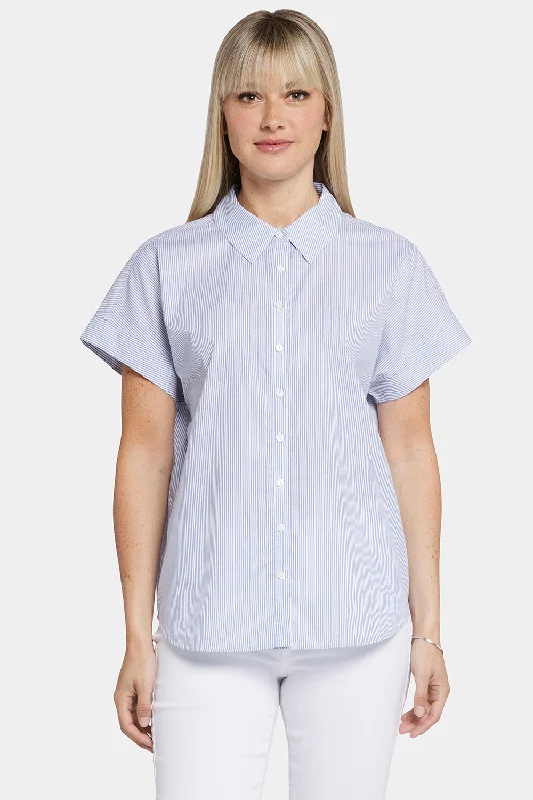 Maya Blouse - Blue Stripe Luxurious Women's High -  end