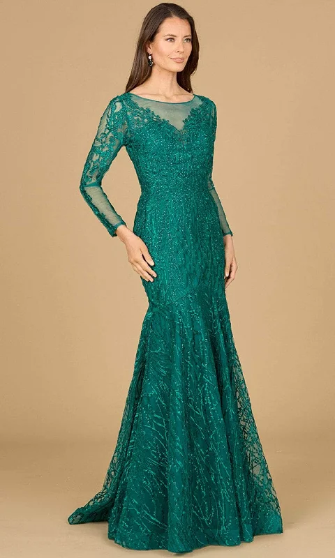 Lara Dresses 29131 - Long Sleeve Applique Evening Gown Minimalist Women's Casual
