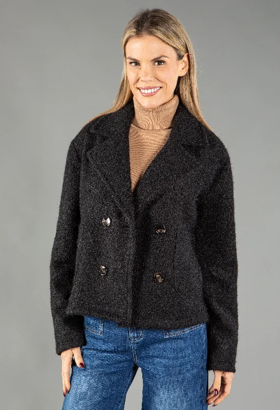 Soft Touch Double Breasted Jacket Sporty Women's Athleisure 